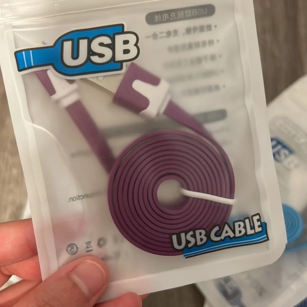 Bundle sale flat noodle usb data sync charger cable